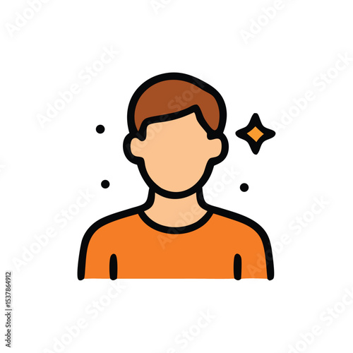 Simple icon of a person with a happy expression.