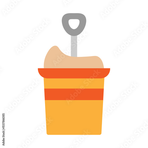 Sandbox Pail Vector Flat Icon Design