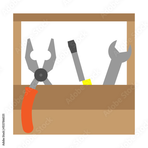 Toy Toolbox Vector Flat Icon Design