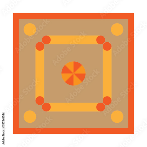 Carrom Board Vector Flat Icon Design