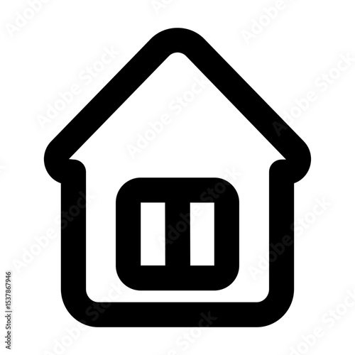 Clean line vector icon home for user interface design. Ideal for web dashboards, mobile apps, UI kits, and prototypes. Scalable SVG format for easy integration in digital projects.