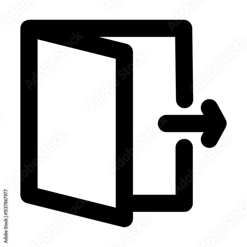 Clean line vector icon exit for user interface design. Ideal for web dashboards, mobile apps, UI kits, and prototypes. Scalable SVG format for easy integration in digital projects.