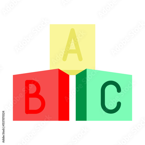 ABC Blocks Vector Flat Icon Design