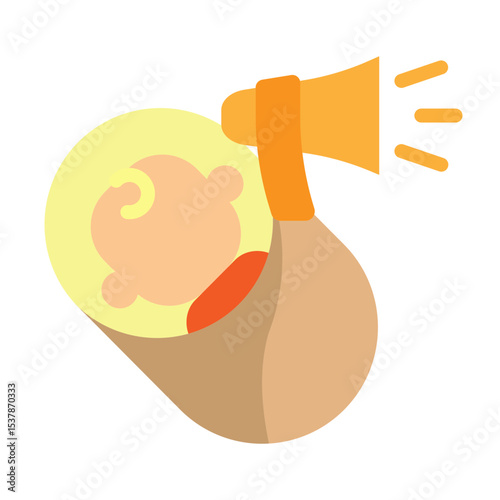 Newborn Announcement Vector Flat Icon Design