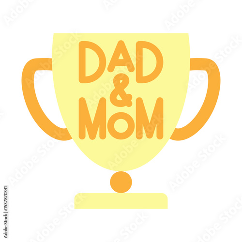 Parenting Trophy Vector Flat Icon Design