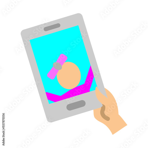 Video Call With Kids Vector Flat Icon Design