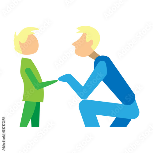 Gentle Parenting Vector Flat Icon Design