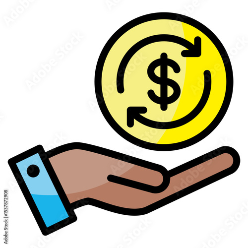 Cash Flow  Icon Element For Design