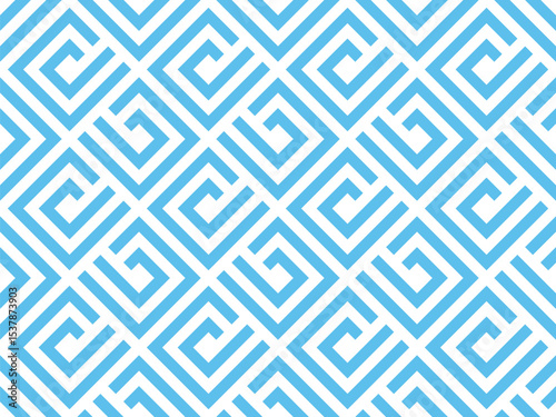 Abstract geometric pattern. A seamless vector background. White and blue ornament. Graphic modern pattern. Simple lattice graphic design