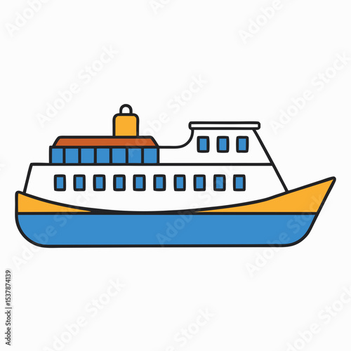 Large passenger ferry boat ocean travel vessel cruise ship