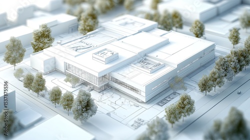 Blueprint of high-tech forensic science facility with evidence processing labs and secure data centers. --ar 16:9 --raw --stylize 250 --v 6.1 Job ID: 79a14c7d-02b6-4259-8ab8-5ee5011f4018