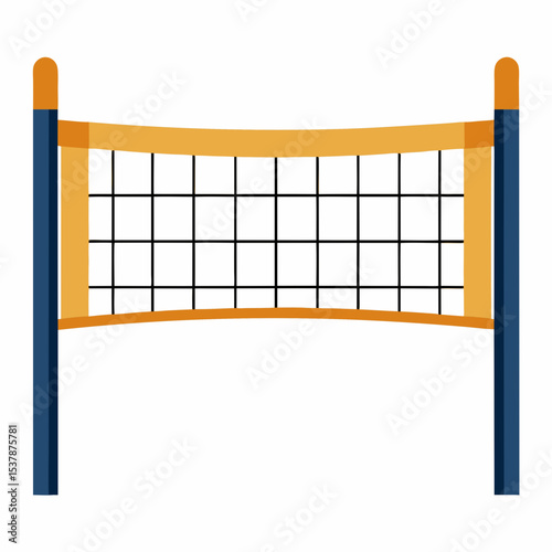 Sporty volleyball net vector for summer games, recreational events, and school sports materials.