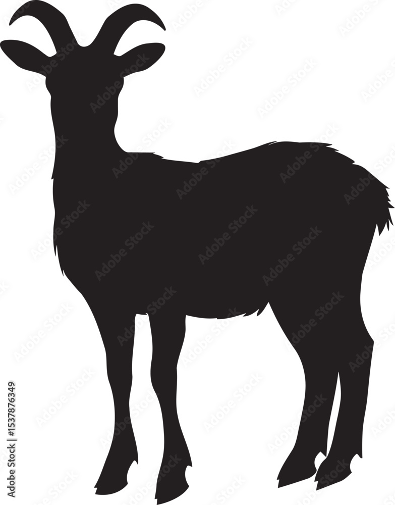 Obraz premium Goat vector silhouette illustration