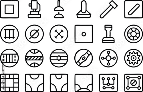 Remanufacturing outline icon set featuring a single isolated object on transparent background isolated on transparent background