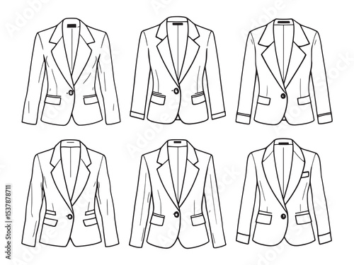 womens blazer clear vision simple line art version four