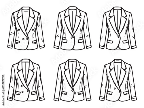 womens blazer clear vision simple line art version three