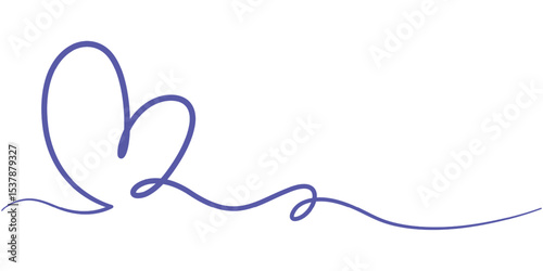 Heart shape outline, Continuous line icon, Hand drawn doodle heart. Stroke is editable so you can make it thin or thicker. Continuous seamless line art drawing, Continuous line drawing of heart