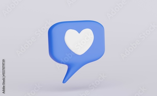 Speech bubble icon. Social network app icon. 3D illustration.