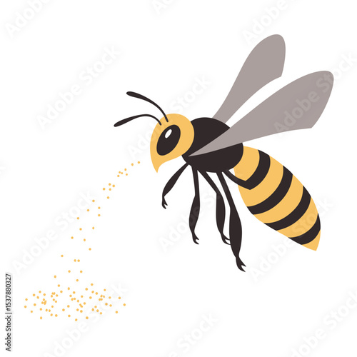 bee on white background