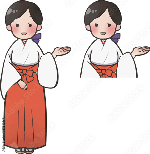 示す巫女（左）.eps