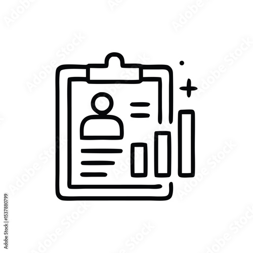 Performance review with personal data and upward trending graph.