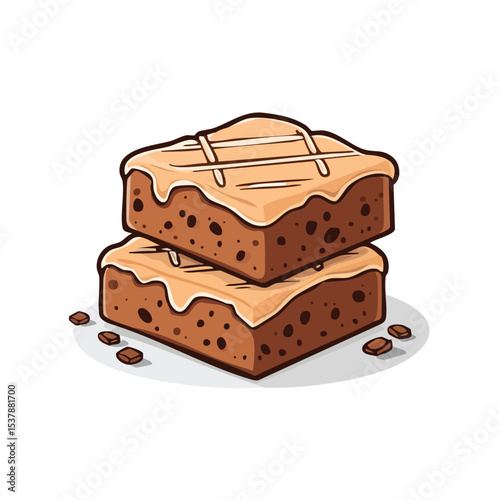 Chocolate Brownies line drawing featuring smooth sketch-style strokes in a refined black and white vector design.