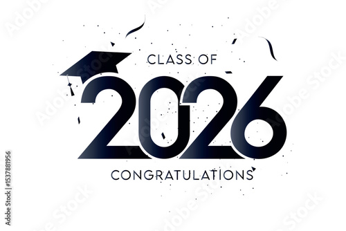 Class of 2026 Text for graduation design, high school or college graduate
