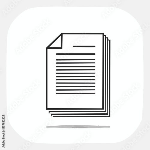 paper line drawing featuring smooth sketch-style strokes in a refined black and white vector design.