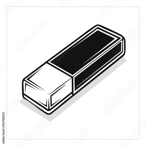 eraser line drawing featuring smooth sketch-style strokes in a refined black and white vector design.