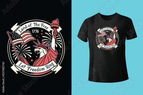 T shirt design vector for independence day.