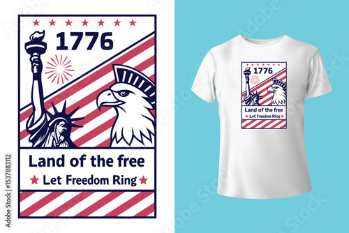 T shirt design vector for independence day.