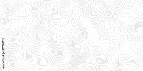 Topographic seamless map pattern with contour lines. Abstract geographic elevation design, lines sea map modern white background. 