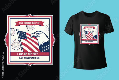 T shirt design vector for independence day.