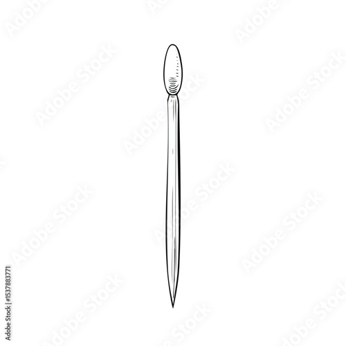toothpick line drawing featuring smooth sketch-style strokes in a refined black and white vector design.
