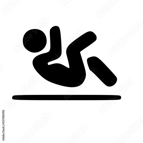 Simple Silhouette Sit Up Exercise Gym Fitness Stick Figure Icon