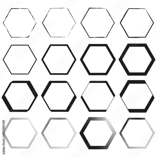 Hexagon pattern grid. Geometric honeycomb structure. Vector cellular design. Abstract polygon layout.