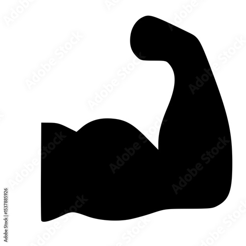 Simple Flat Design Arm Muscle Strength Bodybuilding Fitness Gym Icon