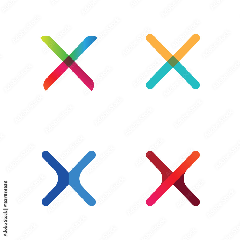 Obraz premium Elegant X Monogram Logo Concept with Clean Vector Style for Microstock Market