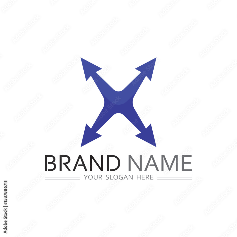 Obraz premium Strong and Modern X Symbol Logo for Professional Brand and Vector Collection