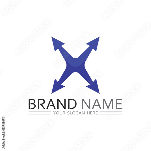 Strong and Modern X Symbol Logo for Professional Brand and Vector Collection