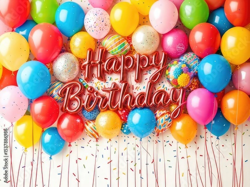 Birthday Celebration Balloons Festive Background Design