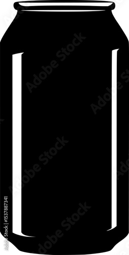 Soda Can Black Silhouette Vector Illustration Design