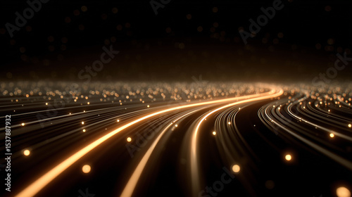 data lines stretching into the digital horizon, concept of technology journey, AI futuristic