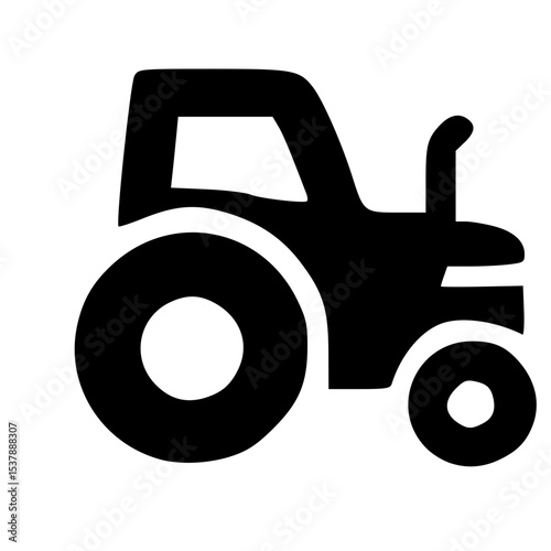 Simple Silhouette Tractor Agriculture Farming Vehicle Machinery Farm Equipment Icon