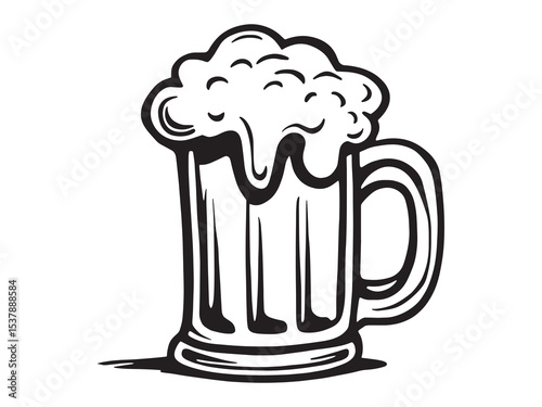 Beer Glass Outline Vector Set
