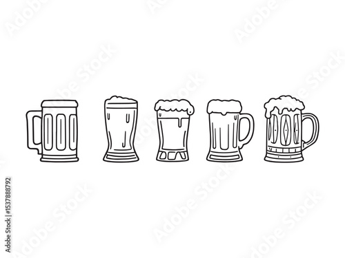 Craft Beer Mug Simple Line Art