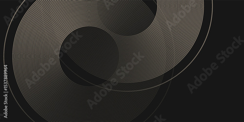 Abstract design black background with luxury golden elements modern abstract design