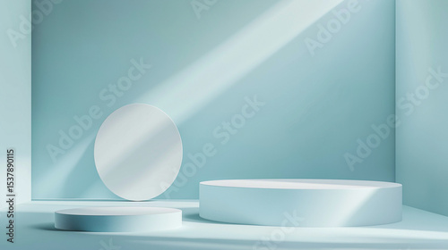 Product Display White and Blue B background 2025
