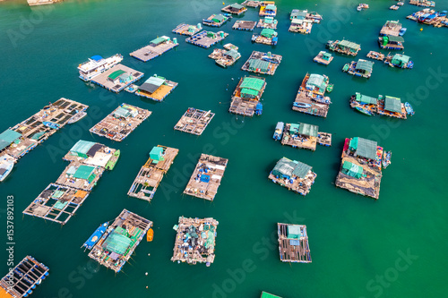 Boathouses and the floating raft cages