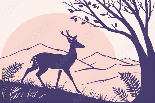 deer silhouette vector